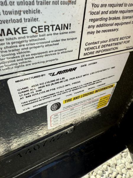 New 2025 Lamar 102X20 EQUIPMENT TRAILER 16K GVWR