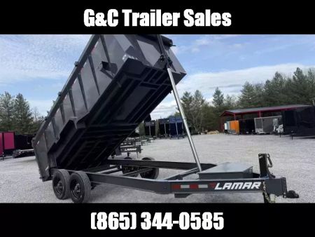 New 2026 Lamar 7x16  (4FT WALLS) DUMP TRAILER 16 GVWR Telescopic Dump