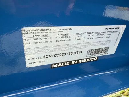 New 2026 PJ Trailers 102X22 DECK-OVER 22’ TILT 16K GVWR Tilt Trailer