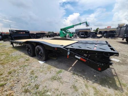 New 2026 Iron Bull EHG0226102 Flatbed Trailer 102" Drive Over Fenders 26' Length with Rampage Ramps 18 Ply Tires with 10k Axles