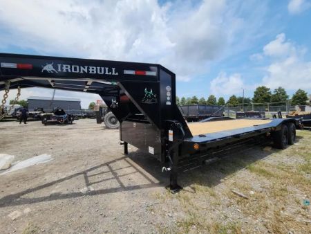 New 2026 Iron Bull EHG0226102 Flatbed Trailer 102" Drive Over Fenders 26' Length with Rampage Ramps 18 Ply Tires with 10k Axles