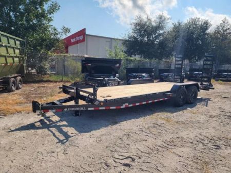New 2026 Iron Bull  Equipment Trailer 83x22' With 7k Axles 14k Gvwr Stand Up Ramps Includes 2' Dove Tail