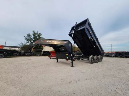New 2026 Iron Bull Goose Neck Dump Trailer 83x16 & 4' Sides With (3) 7k Axles 21k Gvwr Telescopic 7 Ga Floor