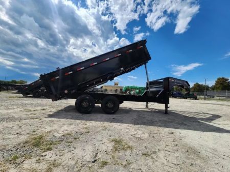 New 2026 Iron Bull 83x16' With 3' Sides With Heavy Axles  21k Gvwr Super Single Wheel 10k Axles Telescopic Gooseneck Dump Trailer