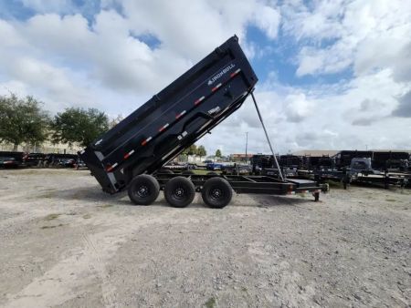 New 2026 Iron Bull 83x16' With 4' Sides Dump Trailer Triple Axles 21k Gvwr Aluminum Slide in Ramps 7Ga Floor