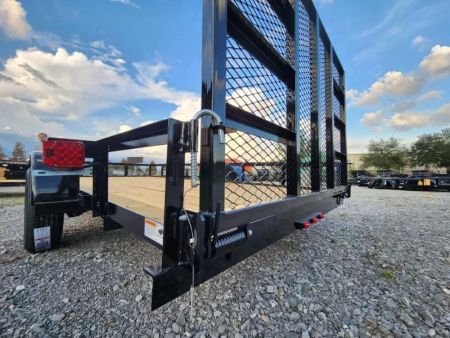 New 2026 Top Hat Trailers 77"x14' Square Tube Rear Gate and Rails Utility Trailer