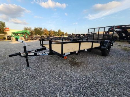 New 2026 Top Hat Trailers 77 x14' Square Tube Rear Gate and Rails Utility Trailer