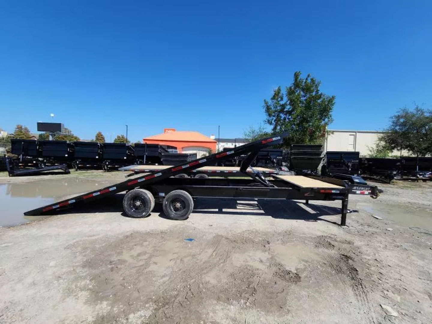 New 2026 Horizon Trailers FTS 28'X102" Partial Power Tilt With Stationary Deck 21k Gvwr 10K Axles 18 Ply Tires Tilt Trailer