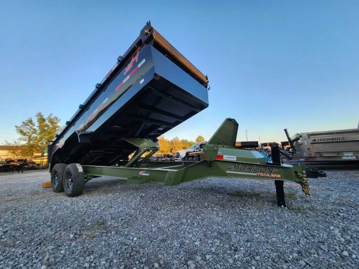 New 2026 Horizon Trailers HZ7 16'x83" With 3' Sides 7Ga Floor 14k Gvwr Slide in Ramps BP 7K Dump Trailer