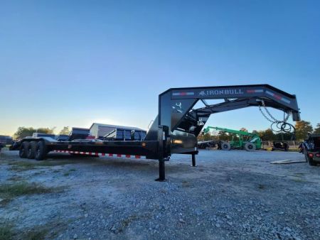 New 2026 Iron Bull Low Boy Equipment Trailer Gooseneck Triple Axles With Drive Over Fenders 21k Gvwr