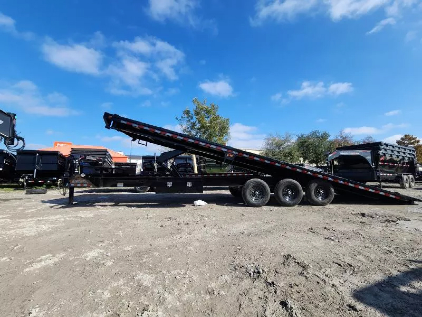 New 2026 Iron Bull Deck Over Power Power Tilt Trailer 102"x30' Length Triple 7k Axles 21k Gvwr With Hydraulic Jack & Tool Box on Each side Solar Panel