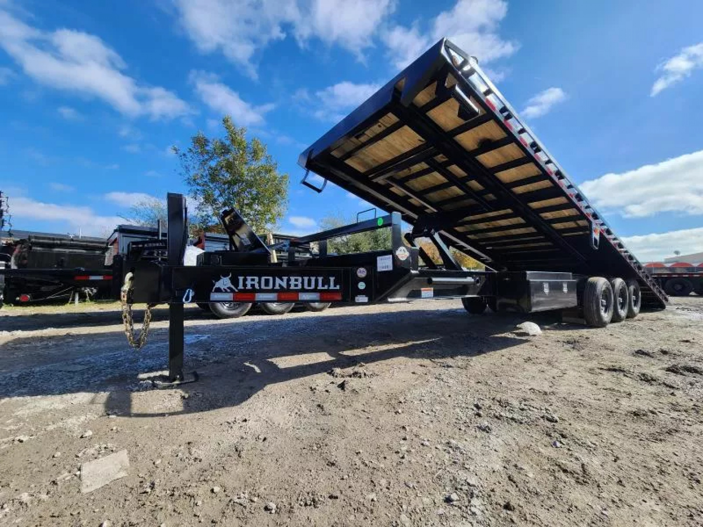 New 2026 Iron Bull Deck Over Power Power Tilt Trailer 102"x30' Length Triple 7k Axles 21k Gvwr With Hydraulic Jack & Tool Box on Each side Solar Panel