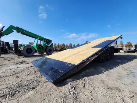 New 2026 Iron Bull Deck Over Power Power Tilt Trailer 102"x30' Length Triple 7k Axles 21k Gvwr With Hydraulic Jack & Tool Box on Each side Solar Panel