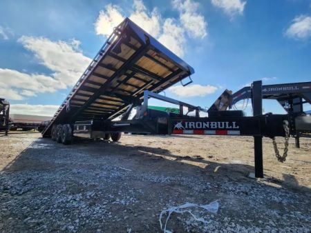New 2026 Iron Bull Deck Over Power Power Tilt Trailer 102"x30' Length Triple 7k Axles 21k Gvwr With Hydraulic Jack & Tool Box on Each side Solar Panel