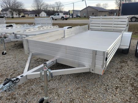 New 2026 Aluma 8114 Single Axle Ramp Bi-Fold Gate Utility Trailer