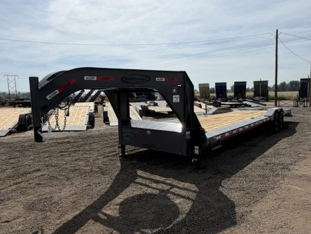 New 2025 Dura-Haul 8x28+4 20k Gooseneck Flatbed Equipment Trailer with Drive Over Fenders