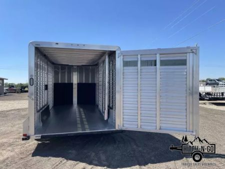 New 2025 Frontier 7.5x16' 7" Livestock Bumper Pull Stock Trailer