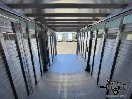 New 2025 Frontier 7.5x16' 7" Livestock Bumper Pull Stock Trailer