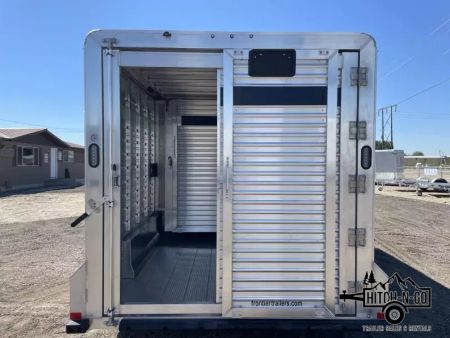 New 2025 Frontier 7.5x16' 7" Livestock Bumper Pull Stock Trailer