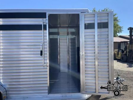 New 2025 Frontier 7.5x16' 7" Livestock Bumper Pull Stock Trailer