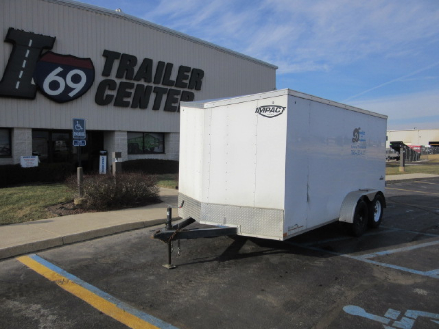 Used 2022 Impact Trailers 7 x 14 ISCAA7.0X14TE2FF Cargo / Enclosed Trailer 7K / Reduced Height