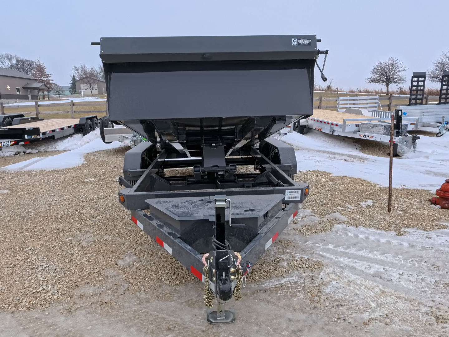 New 2026 Norstar 72x12 DCB Dump Trailer, 9,900lb GVWR, Scissor Lift, Slide-In Ramps, and Tarp Kit