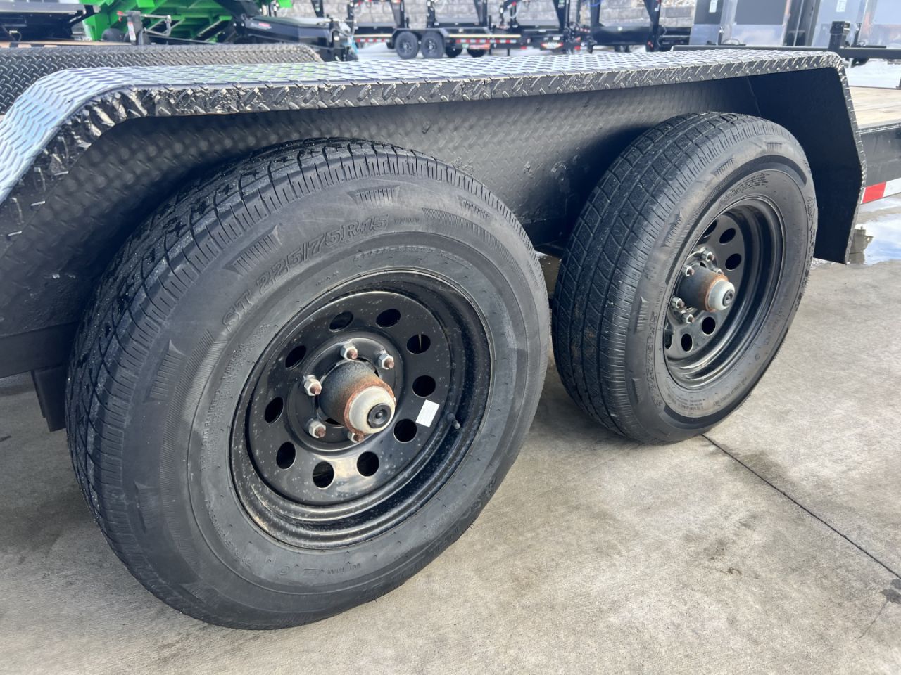 Used 2021 Load Trail 18’ flatbed Trailer 2-5200 lb axles=10K, dovetail, removable fenders, Slide In Ramps
