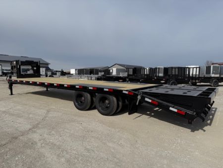 New 2026 H&H 102"x25'+5' 22.5k Heavy Duty Low Profile Dovetail Super Deluxe Ramps Gooseneck Deckover Trailer