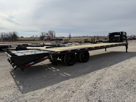 New 2026 H&H 102"x25'+5' 22.5k Heavy Duty Low Profile Dovetail Super Deluxe Ramps Gooseneck Deckover Trailer