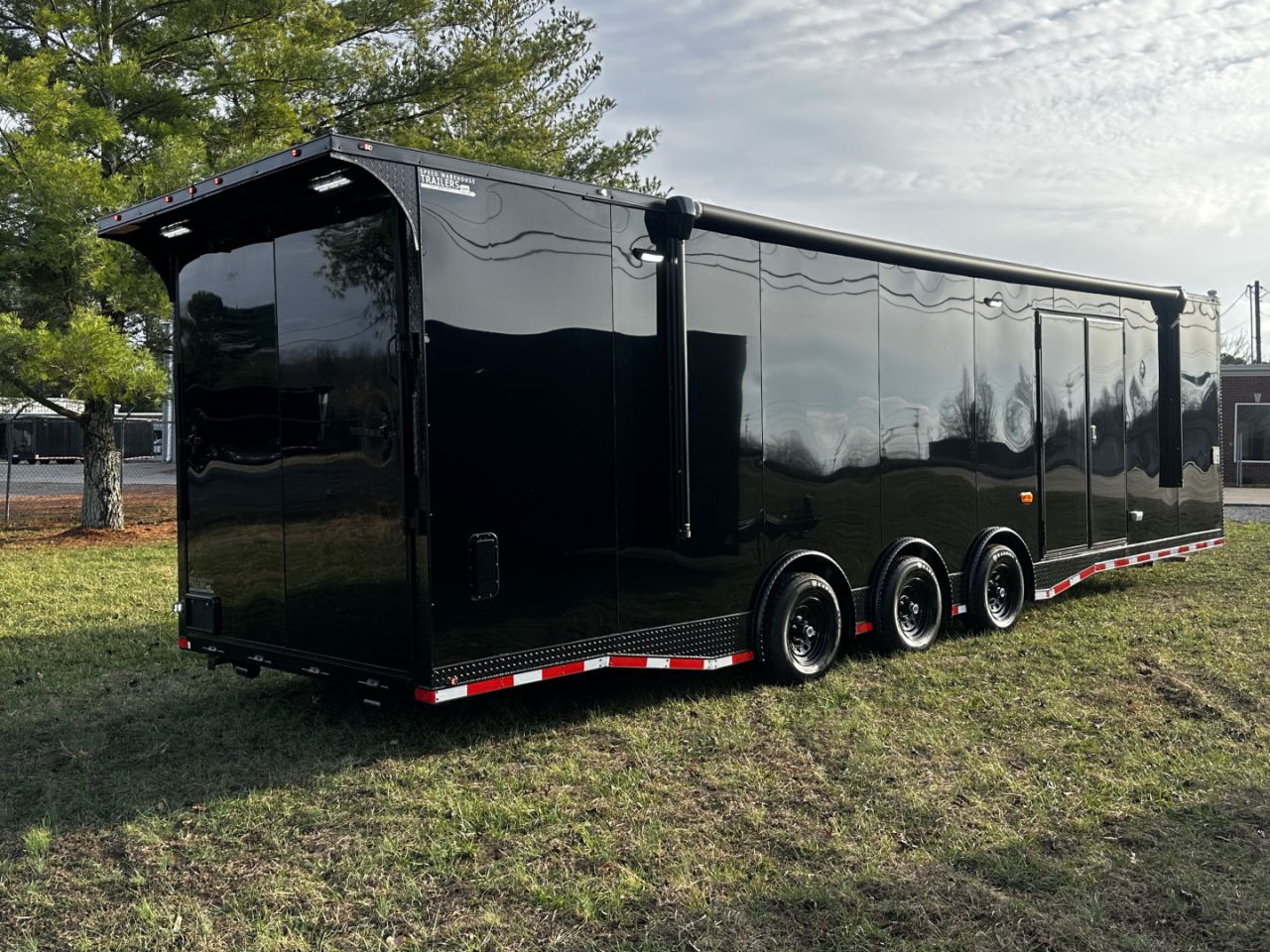 New 2027 8.5x32 7'6" Interior -Race/Bathroom Trailer- Finished Interior-5200lb Triple Torsion-Awning-Escape Door