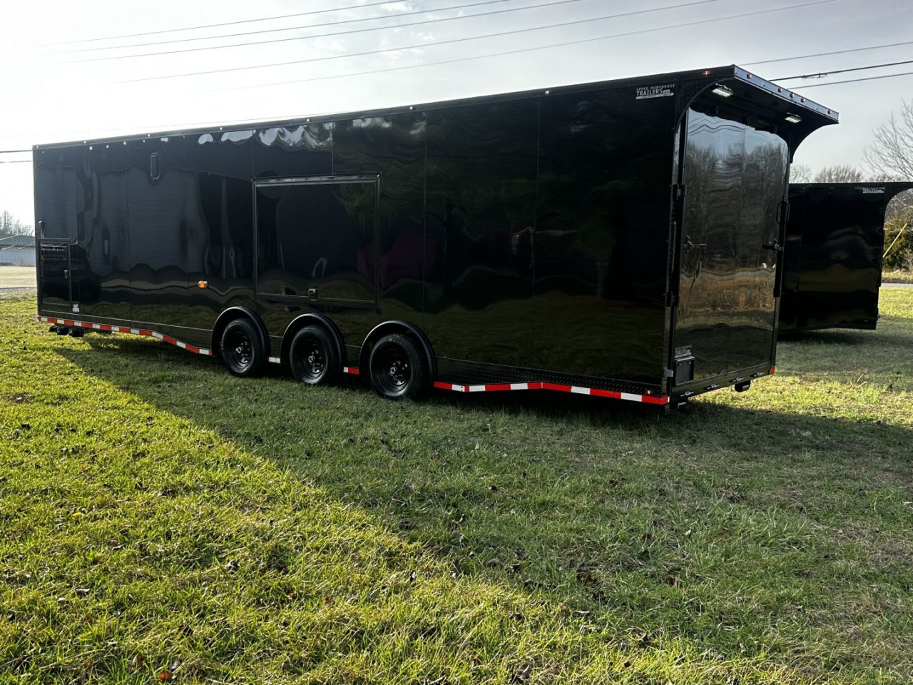 New 2027 8.5x32 7'6" Interior -Race/Bathroom Trailer- Finished Interior-5200lb Triple Torsion-Awning-Escape Door