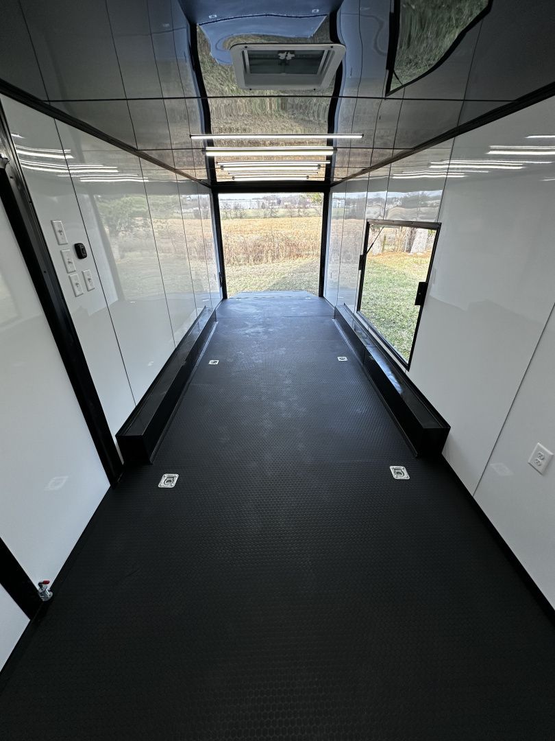 New 2027 8.5x32 7'6" Interior -Race/Bathroom Trailer- Finished Interior-5200lb Triple Torsion-Awning-Escape Door