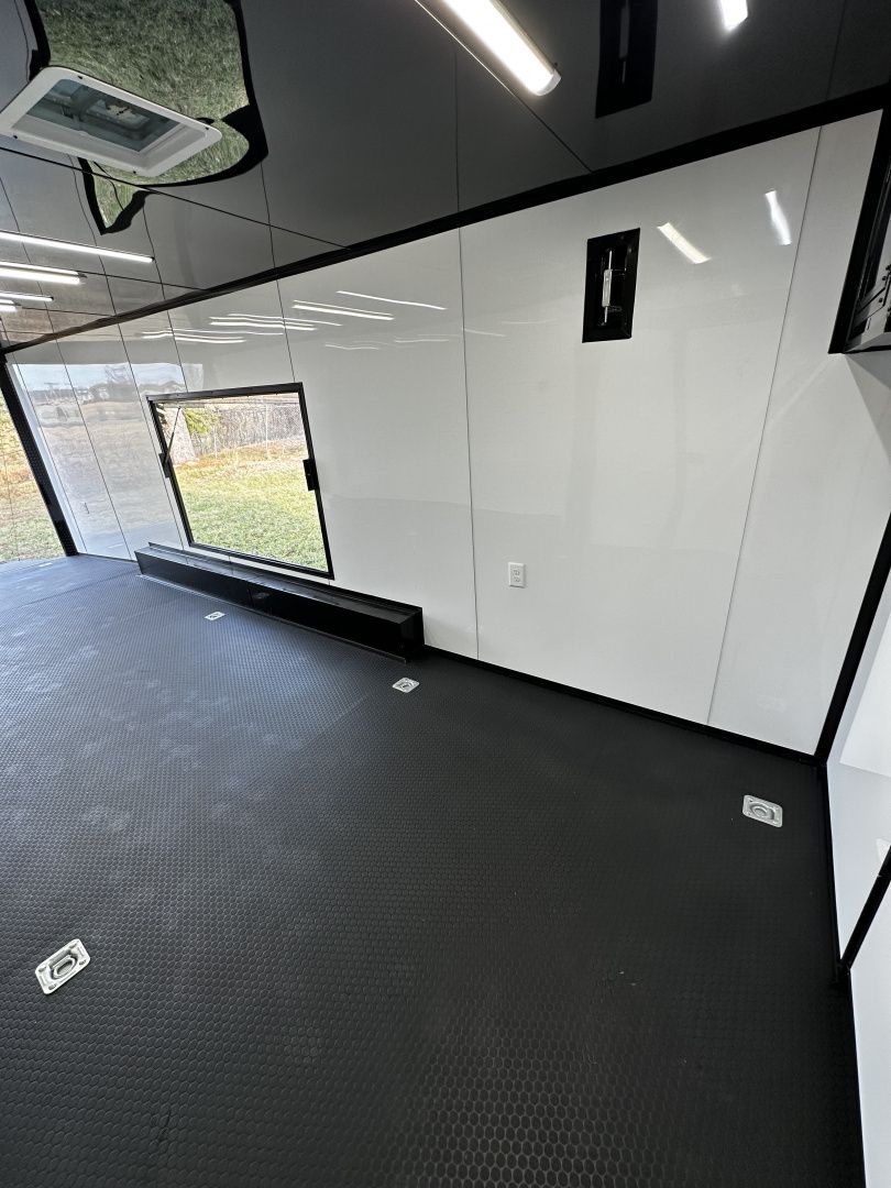 New 2027 8.5x32 7'6" Interior -Race/Bathroom Trailer- Finished Interior-5200lb Triple Torsion-Awning-Escape Door