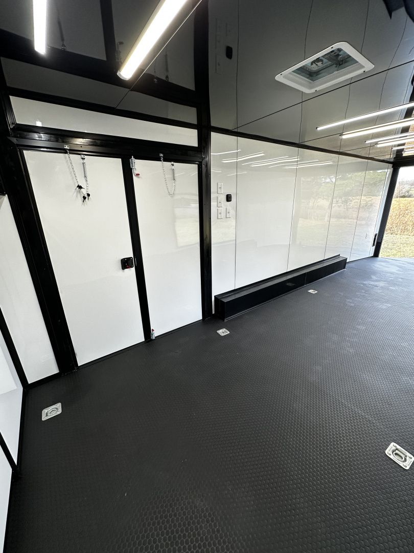 New 2027 8.5x32 7'6" Interior -Race/Bathroom Trailer- Finished Interior-5200lb Triple Torsion-Awning-Escape Door