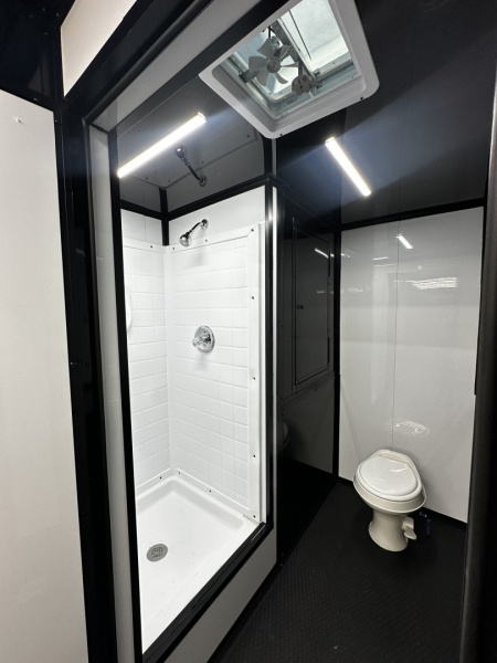 New 2027 8.5x32 7'6" Interior -Race/Bathroom Trailer- Finished Interior-5200lb Triple Torsion-Awning-Escape Door
