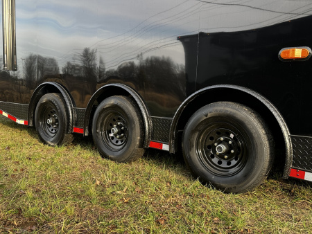 New 2027 8.5x32 7'6" Interior -Race/Bathroom Trailer- Finished Interior-5200lb Triple Torsion-Awning-Escape Door