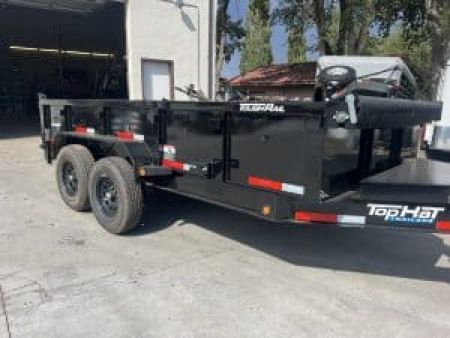 New 2026 Top Hat Trailers 7X14 Dump Trailer 14K Low profile tarp, ramps