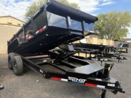 New 2026 Top Hat Trailers 7X14 Dump Trailer 14K Low profile tarp, ramps