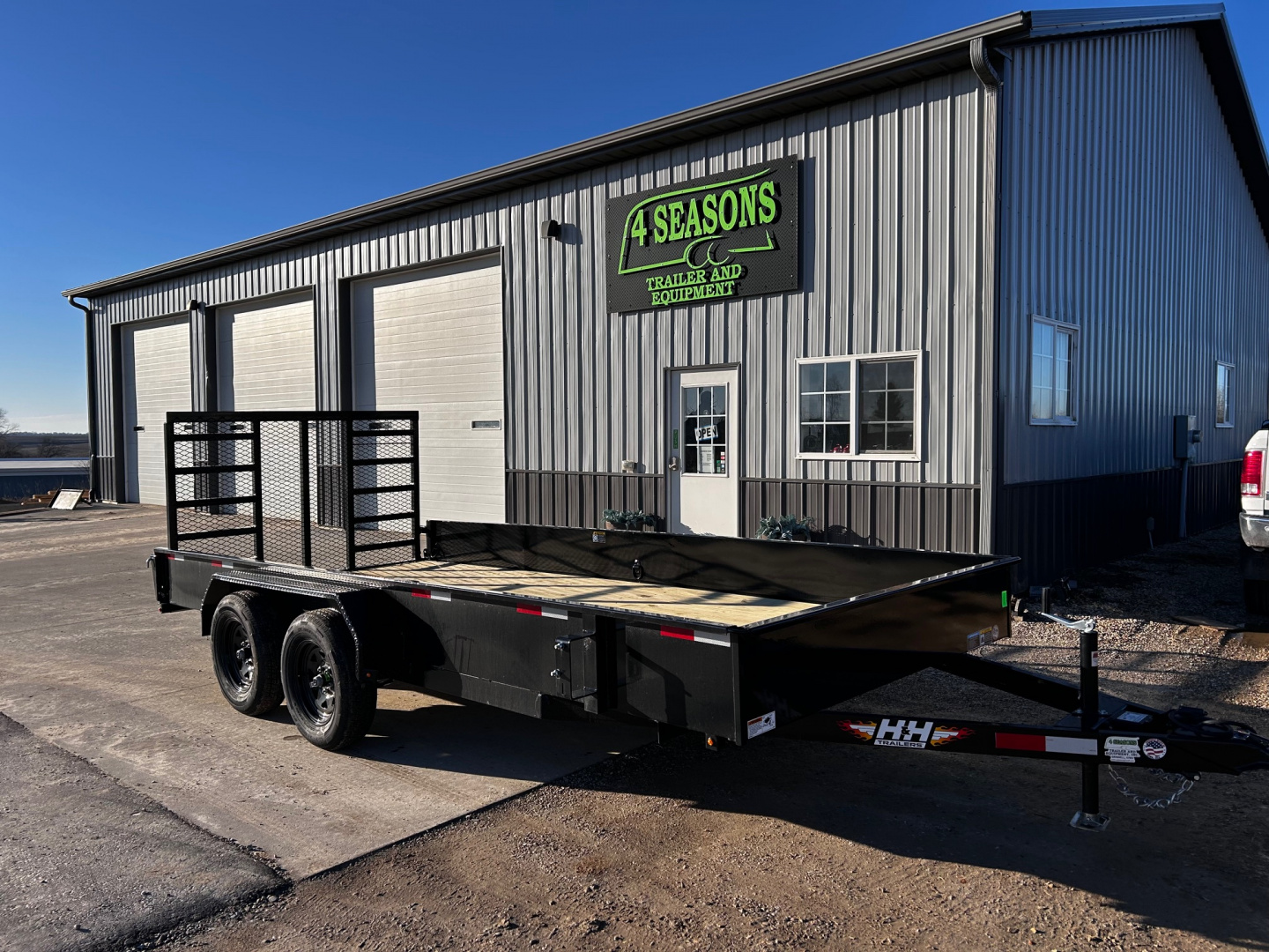 New 2026 H&H Trailers 82"X16' SOLID SIDE 7K GVWR 4' GATE Utility Trailer