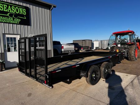 New 2026 H&H Trailers 82"X16' SOLID SIDE 7K GVWR 4' GATE Utility Trailer