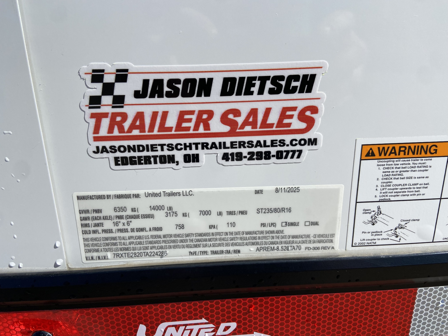 New 2026 United Prem 8.5X28 Racing Trailer