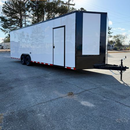 New 8.5X28 White Standard Car Hauler Trailer