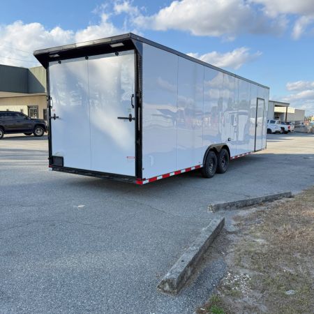 New 8.5X28 White Standard Car Hauler Trailer