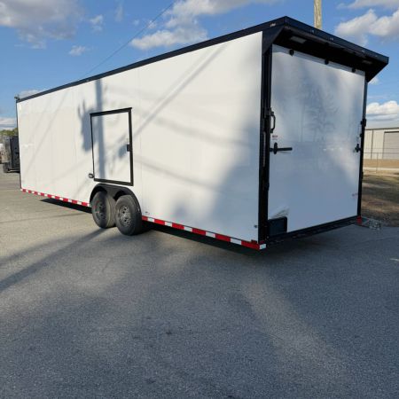 New 8.5X28 White Standard Car Hauler Trailer