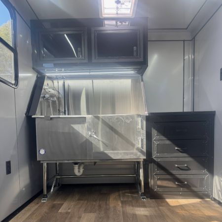 New 7X14TA Water Blue & Black Pet Grooming Trailer