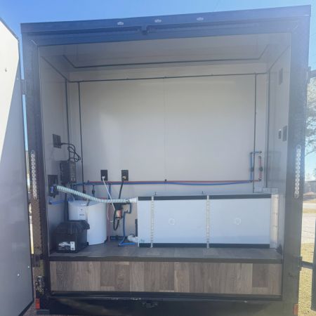 New 7X14TA Water Blue & Black Pet Grooming Trailer