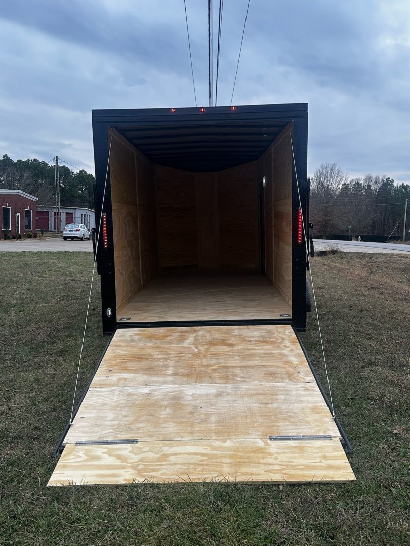 New 2026 Luxe 7x16 Enclosed Trailer- 3500LB Tandem Axle -Charcoal Poly-Blackout