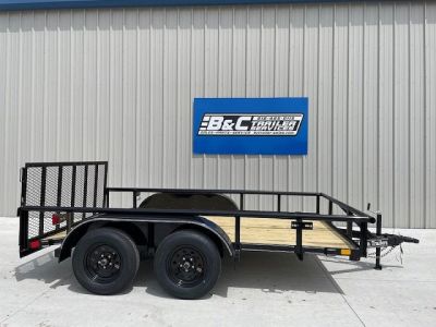 New 2025 DAVIDSON 83X12 (2)TANDEM AXLE PIPE TOP UTILITY W/36" GATE, DOVETAIL