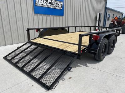 New 2025 DAVIDSON 83X12 (2)TANDEM AXLE PIPE TOP UTILITY W/36" GATE, DOVETAIL