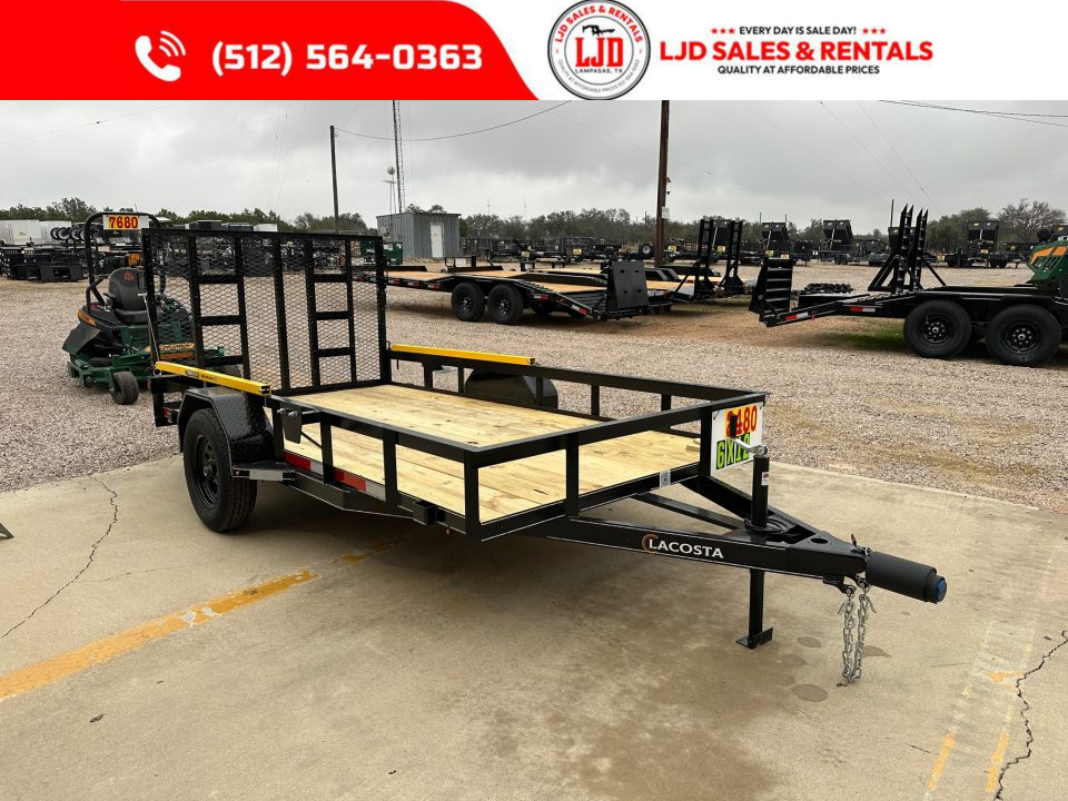 New 2026 Lacosta Trailers 6' X 12' - Utility Trailer - Gorilla Lift Gate Assist